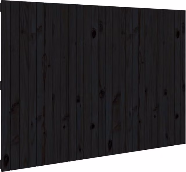 Berkfield Home Black Rustic Solid Pine Wall Mount Headboard W/D/H: 166 x 3 x 110 cm