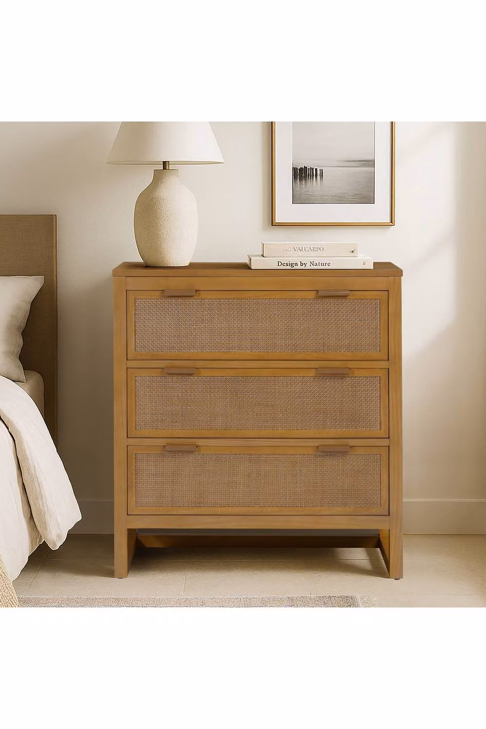 Teamson Home Hatteras 3 Drawer Bedroom Dresser in Natural Sand/Beige/Brown, H: 76 cm, W: 81.3 cm, D: 34 cm – 2