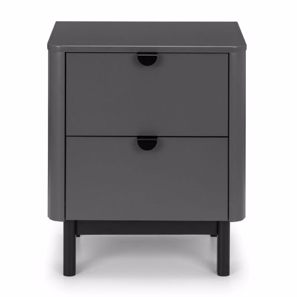 Cheshire Premium Nova 2 Drawer Bedside Unit in Storm Grey and Black – 5