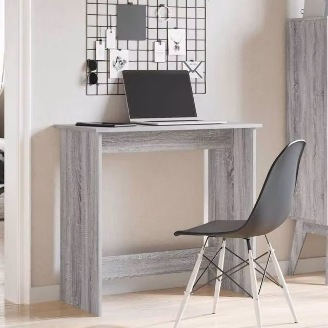 Berkfield Home Modern Grey Writing Desk in Engineered Wood, W/D/H: 80 x 40 x 75 cm