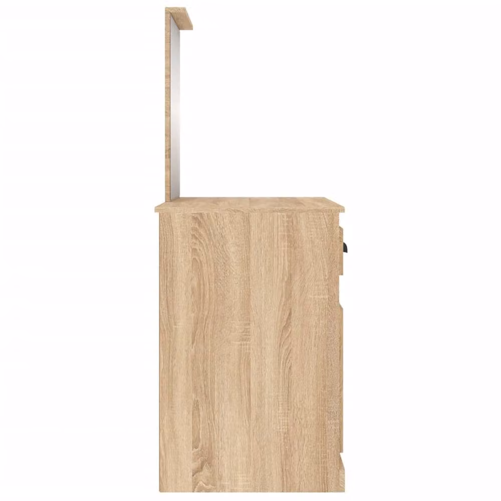 Berkfield Home Dressing Table with Mirror in Sonoma Oak, W/D/H: 90 x 50 x 132.5 cm – 3