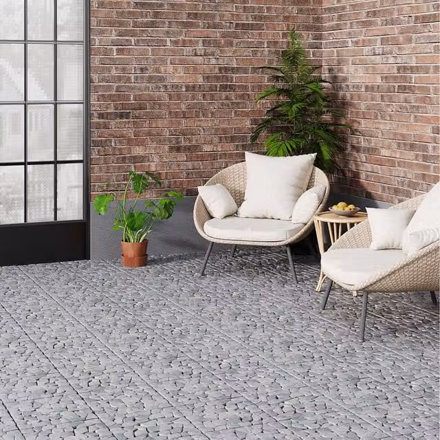 Lifeideas Set of 6 Nature Stone Click Flooring in White