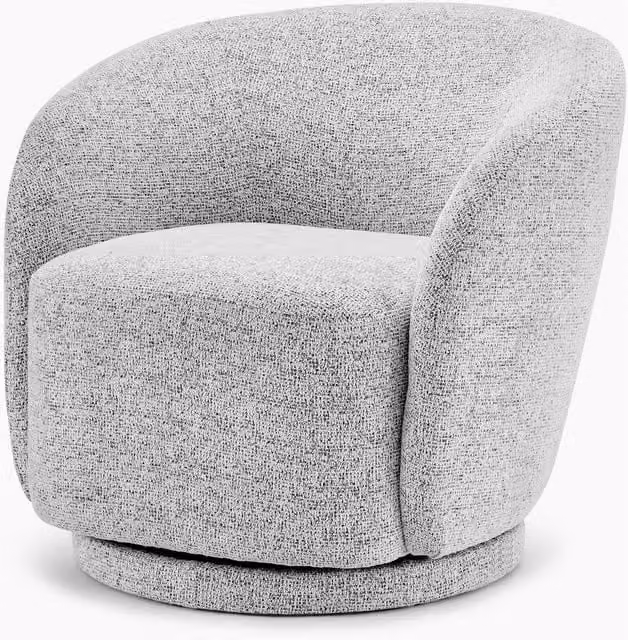 FurnitureboxUK Romilly Grey Fabric Swivel Accent Tub Chair