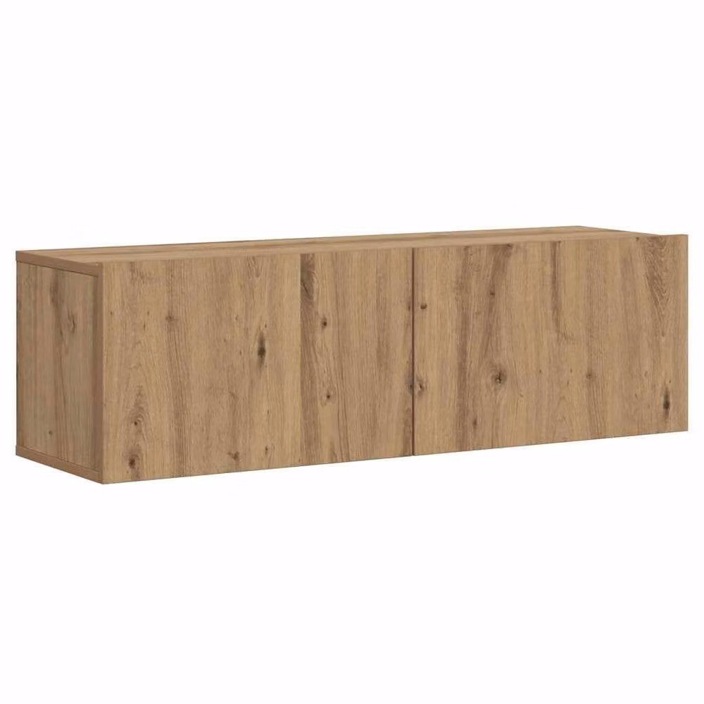 Berkfield Home Artisan Oak Wall Mounted TV Cabinet in Brown, W/D/H: 100 x 30 x 30 cm – 2