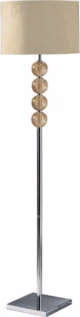 Orsina Petrol Suede Effect Shade Floor Lamp with Glass Orbs and Chrome Base