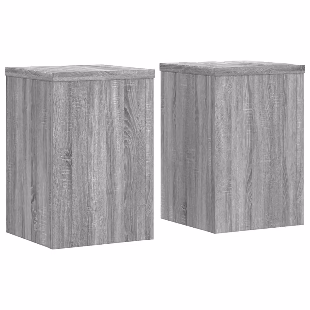 Berkfield Home Set of 2 Modern Grey Plant Stands, W/D/H: 25 x 25 x 35 cm – 2