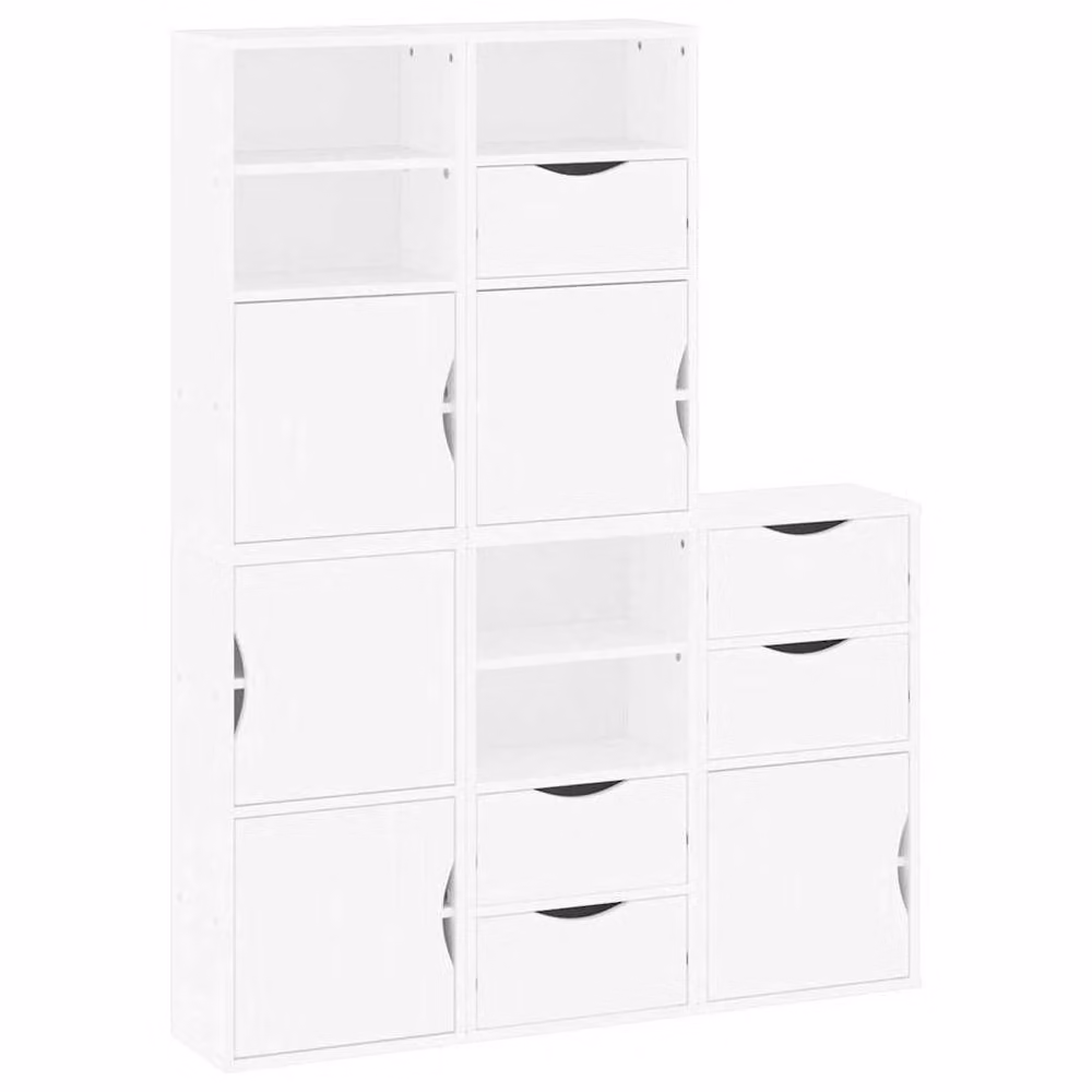 Berkfield Home ODDA Side Cabinets, 5 Piece Set in White Solid Wood Pine, W/D/H: 40 x 24 x 79 cm – 2