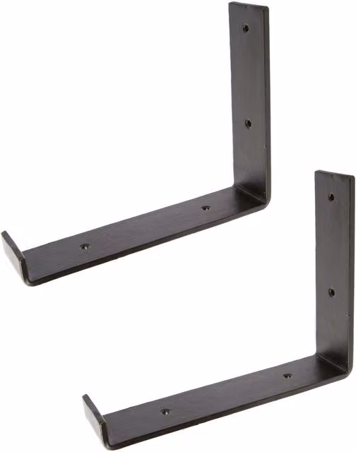 Hammer and Tongs Iron Scaffold Board Shelf Bracket, Black, Pack of 2, Diameter: 23.5 cm