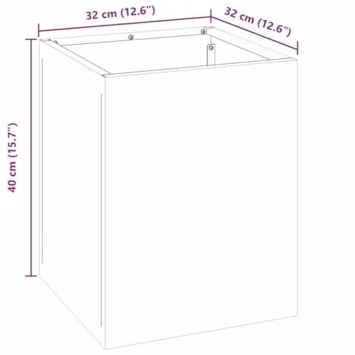 vidaXL Garden Planter Tub, Green, Steel, W/D/H: 32 x 32 x 40 cm – 3