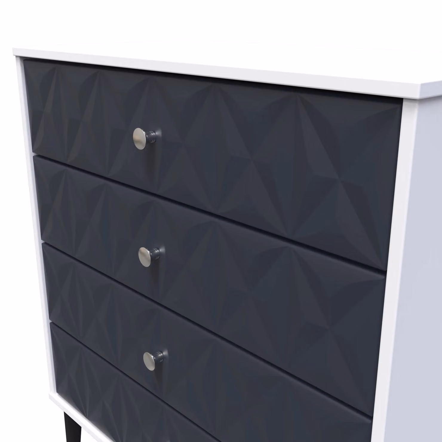 Ready Assembled 2 U Toledo 4 Drawer Chest in Dark Blue and Black – 3