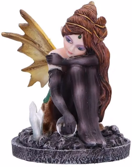 Nemesis Now Amber Auburn Crystal Fairy Figurine, Brown and Multicolour, Height: 8.2 cm