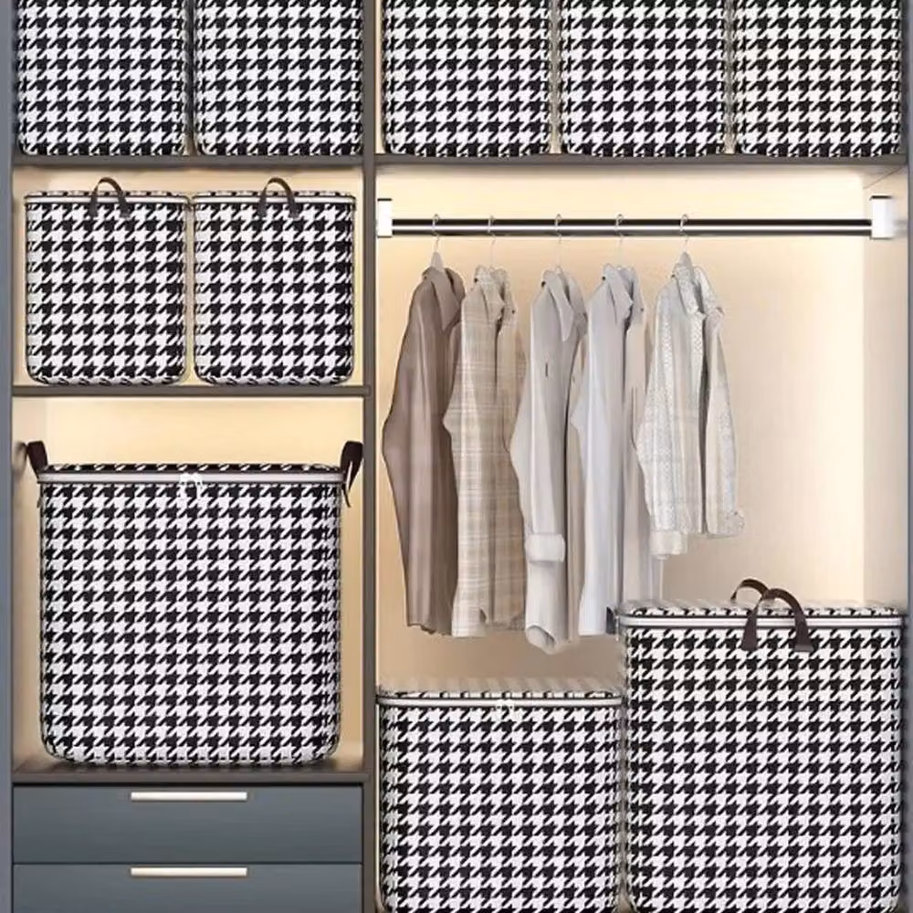 SPETLEK Set of 3 Large Grey Non-Woven Fabric Clothes Storage Bags with Zips, 180L Each – 2