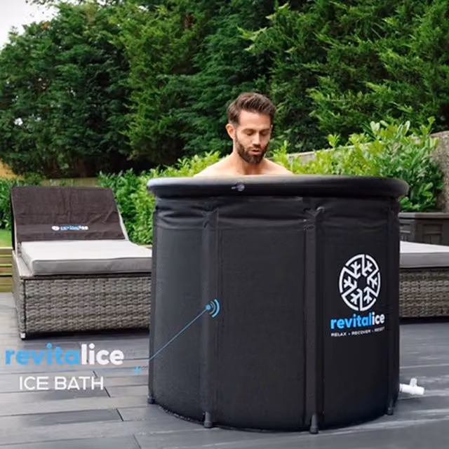 Revitalice XL Ice Bath Bucket Black 500L Portable Cold Water Therapy Ice Plunge Pool