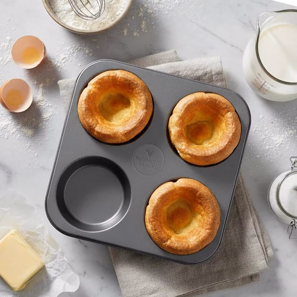 Simpa 4 Hole Yorkshire Pudding Tin in Silver, W: 28 cm x D: 24 cm – 2