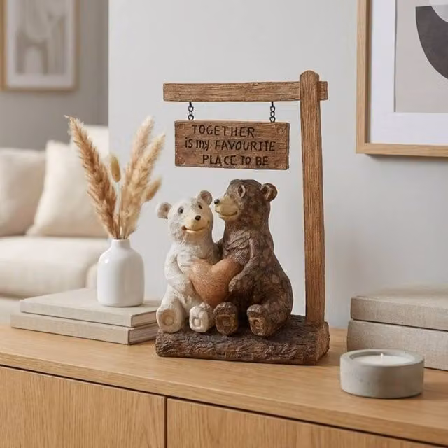 Leonardo Collection Together Bear Family Tabletop Ornament in Brown, White and Multicolour – 2