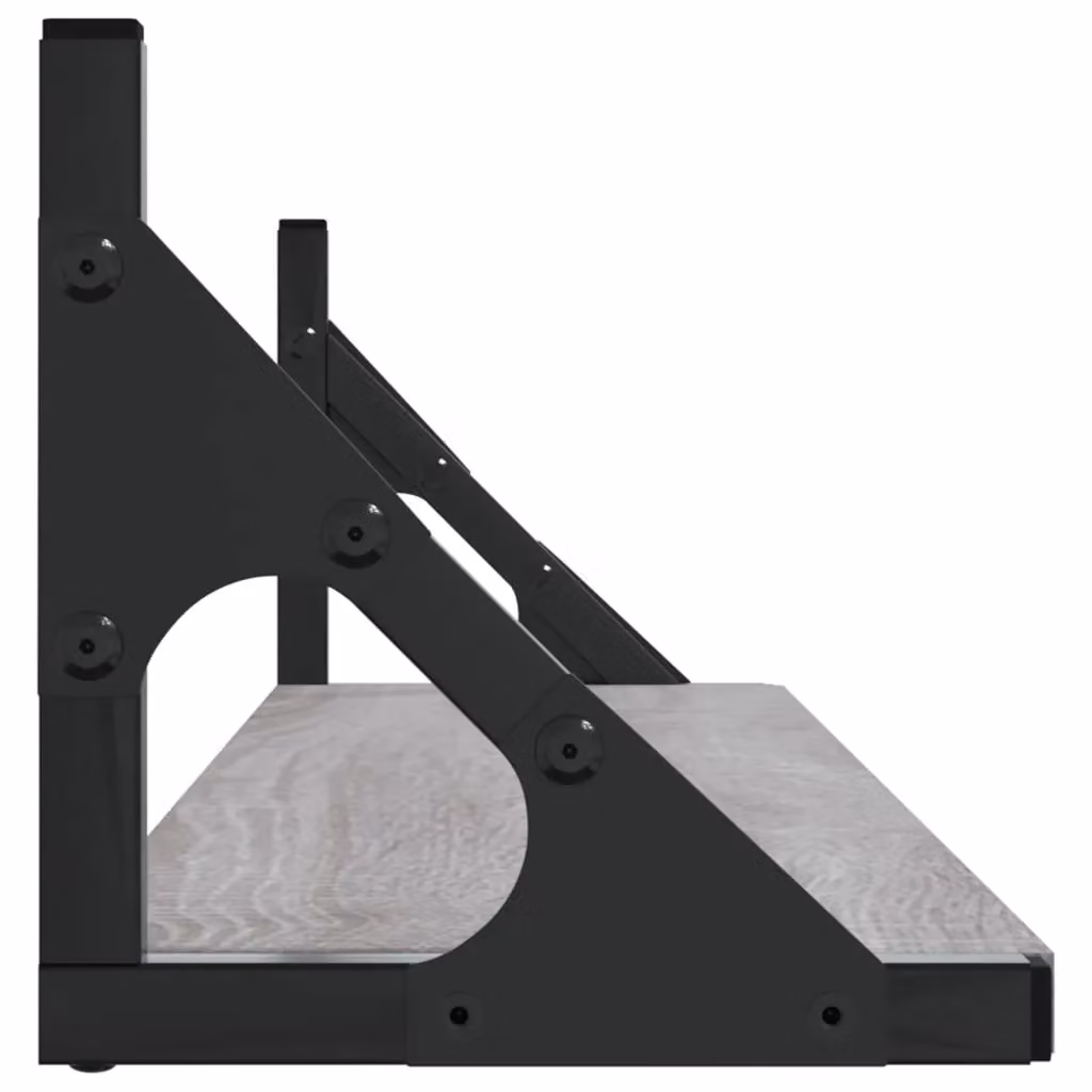 Berkfield Home Wall Mounted Shelves, 2 Pack, Grey, W: 80 cm, D: 15 cm, H: 15.5 cm – 3