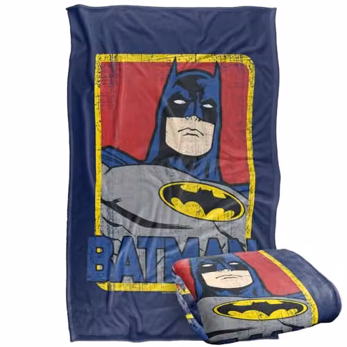 Warner Bros. Batman Super Soft Fleece Throw Blanket, Multicolour, W: 91.44 cm x L: 147 cm – 1