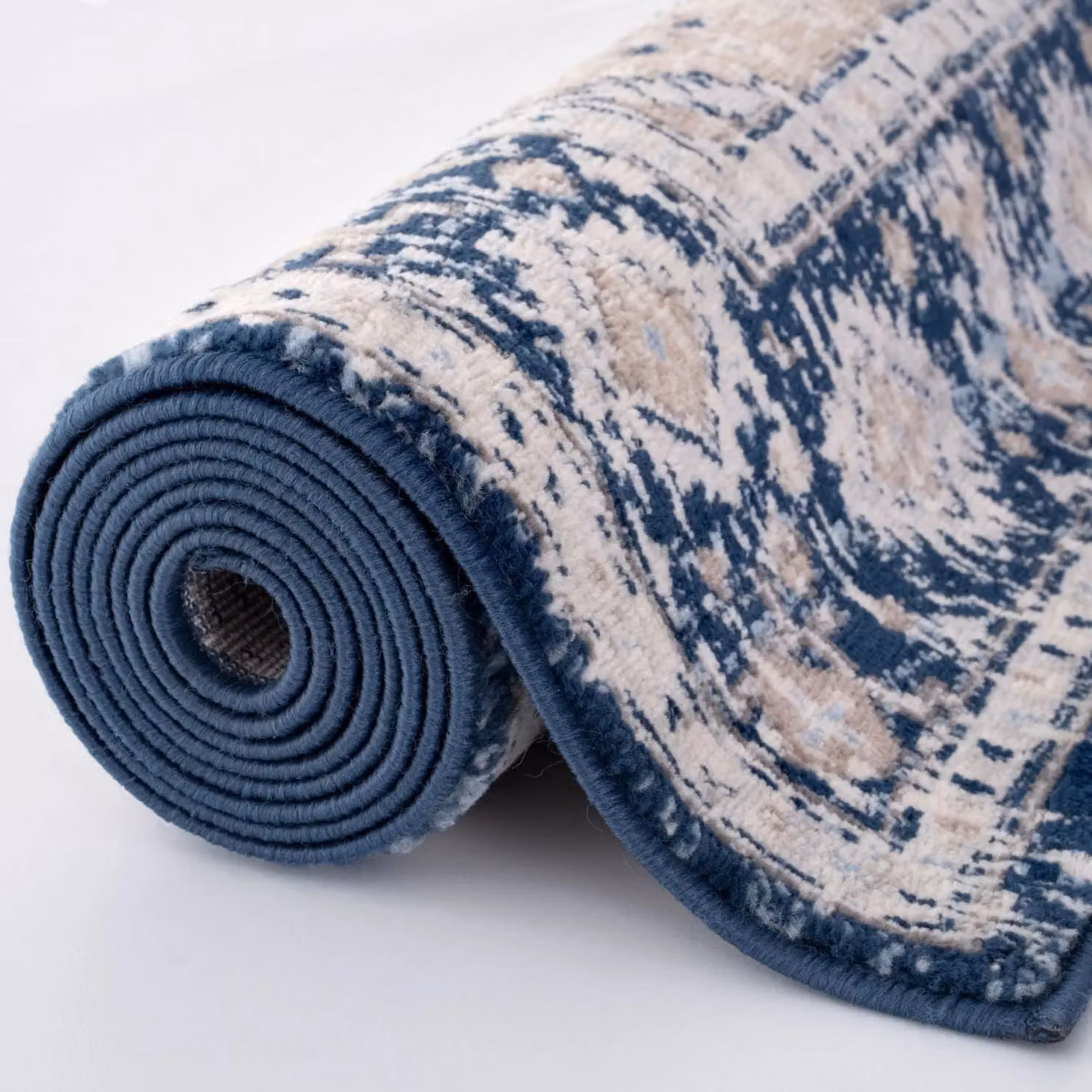 THE RUGS Montana Medallion Vintage Area Rug in Navy, Blue, Beige and Brown, W: 200 cm, D: 290 cm – 4