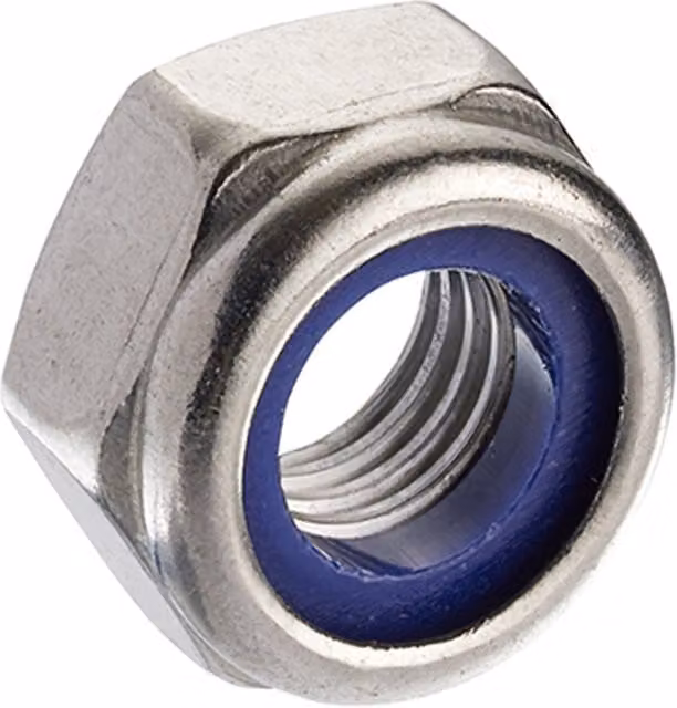 Unifix T Type DIN 985 Stainless Steel Nylon Insert Nuts M8 x 1.25 Grey