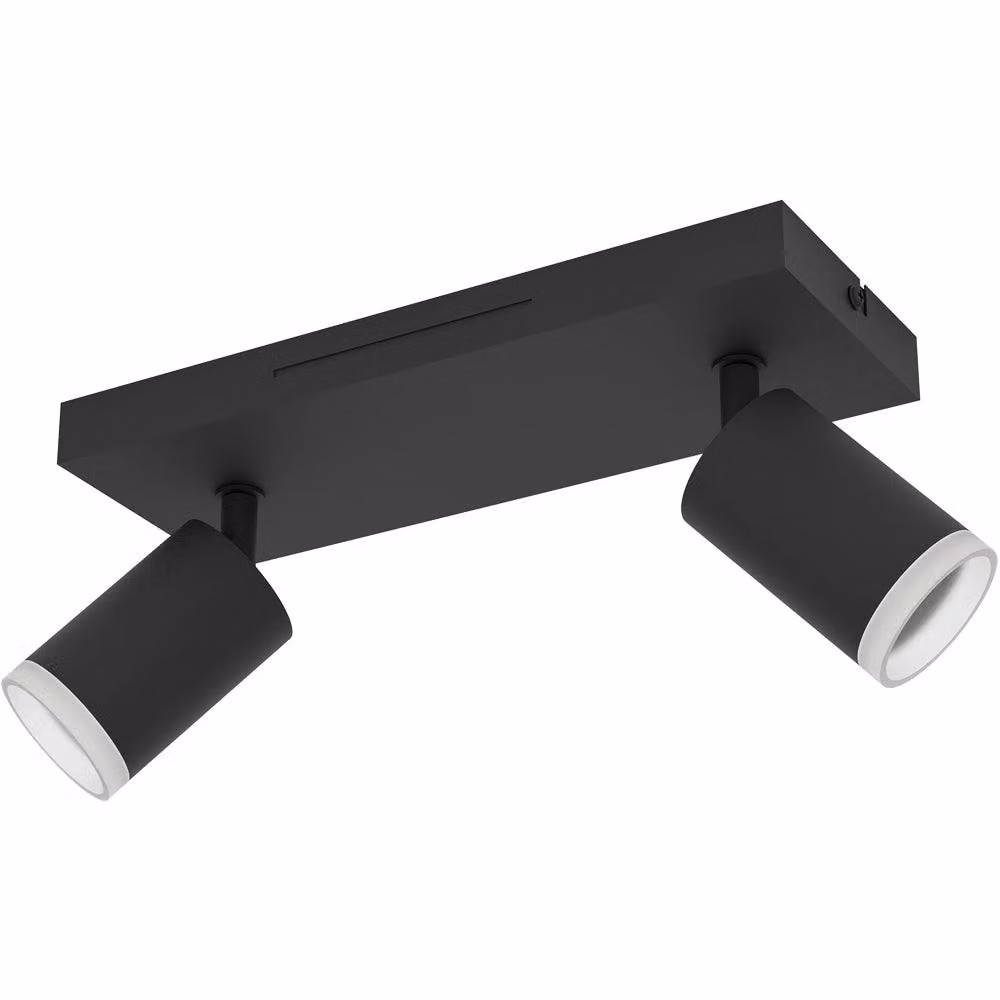 Loops Modern Black Bar Ceiling Spotlight with LED Bulb – 2