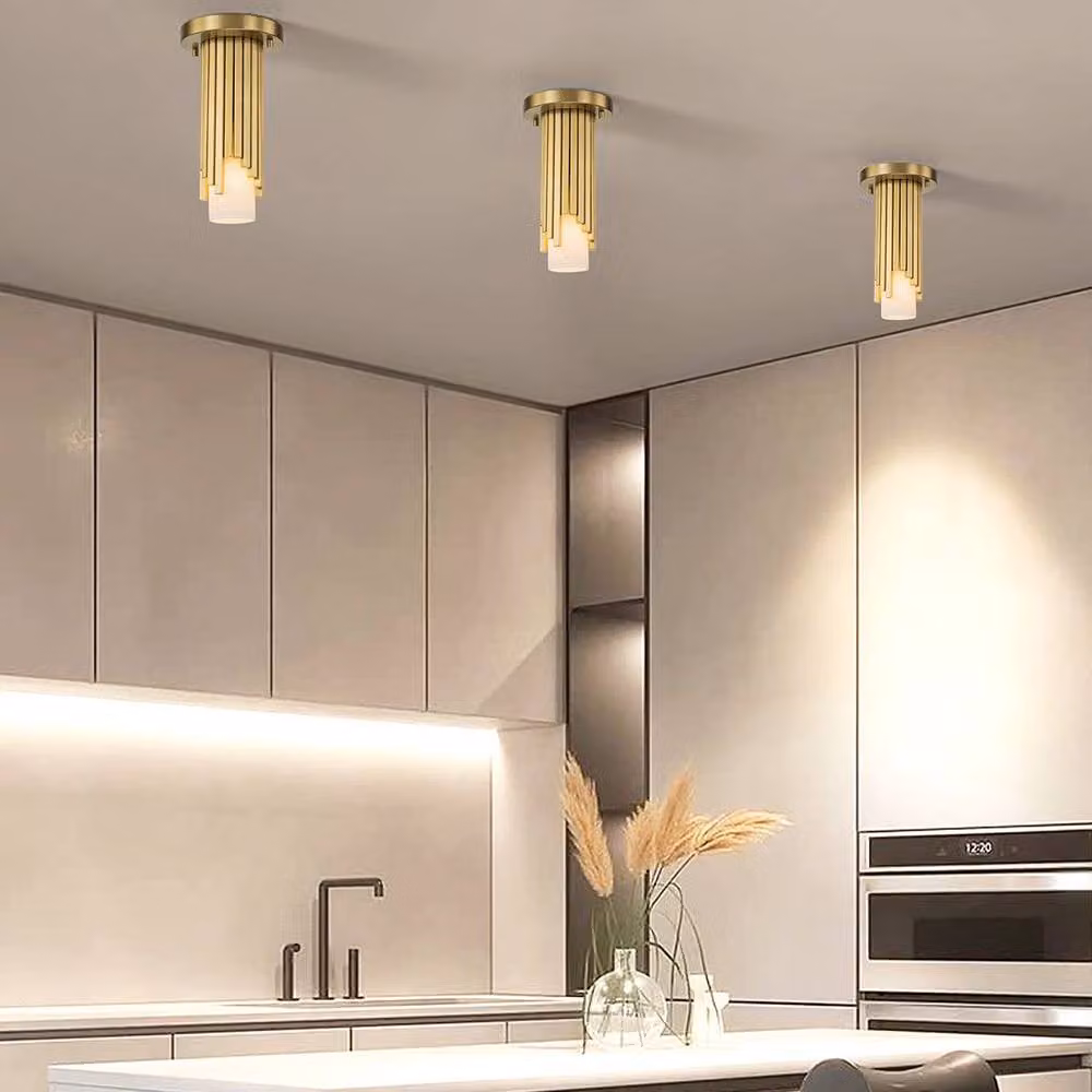 Netlighting Marvele Contemporary Surface Mounted Downlight in Aged Brass and Gold with E14 Socket – 2