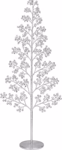 Pegdev Outdoor LED Christmas Tree with 1200 Warm White Lights and Silver Balls, Height: 210 cm