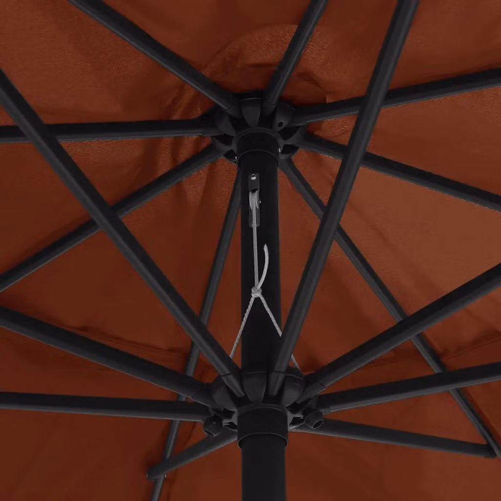 Berkfield Home Garden Parasol with Metal Pole, Terracotta Brown, 390 cm – 2