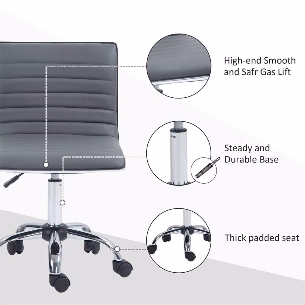 Kelvenix Ergonomic Executive Office Chair in Grey Synthetic Leather – 4