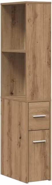 Berkfield Home Narrow Bathroom Cupboard with Wheels in Artisan Oak Brown