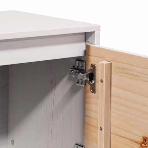 vidaXL White Solid Pine Wood Modern TV Cabinet and Media Console Unit – 2