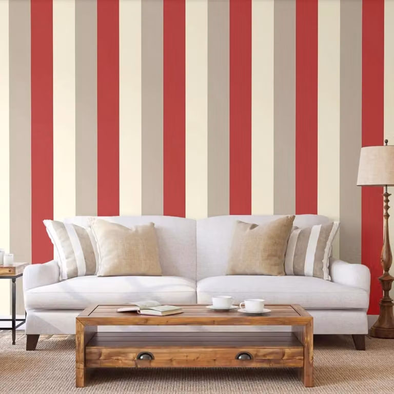 Direct Wallpapers Red Striped Abstract Textured Paper Wallpaper