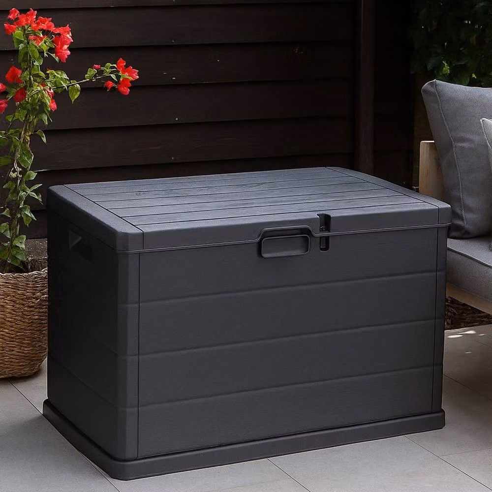 ProGarden Kelvenix 200L Large Lockable Outdoor Garden Storage Box in Anthracite Black, W/D/H: 78 x 55 x 52 cm – 3