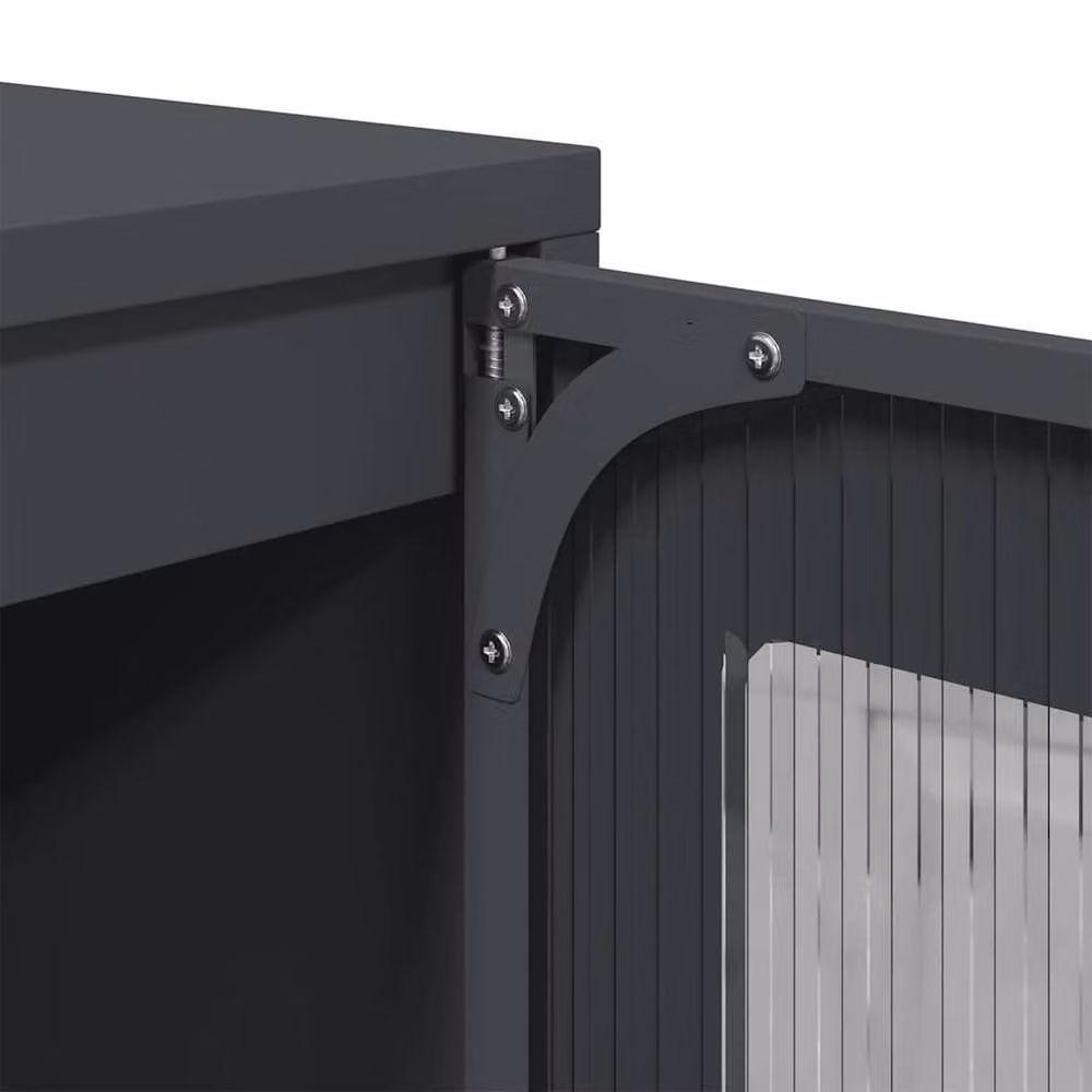 Berkfield Home TV Cabinet in Anthracite Matt Cold-rolled Steel W/D/H: 68 x 39 x 60.5 cm – 5