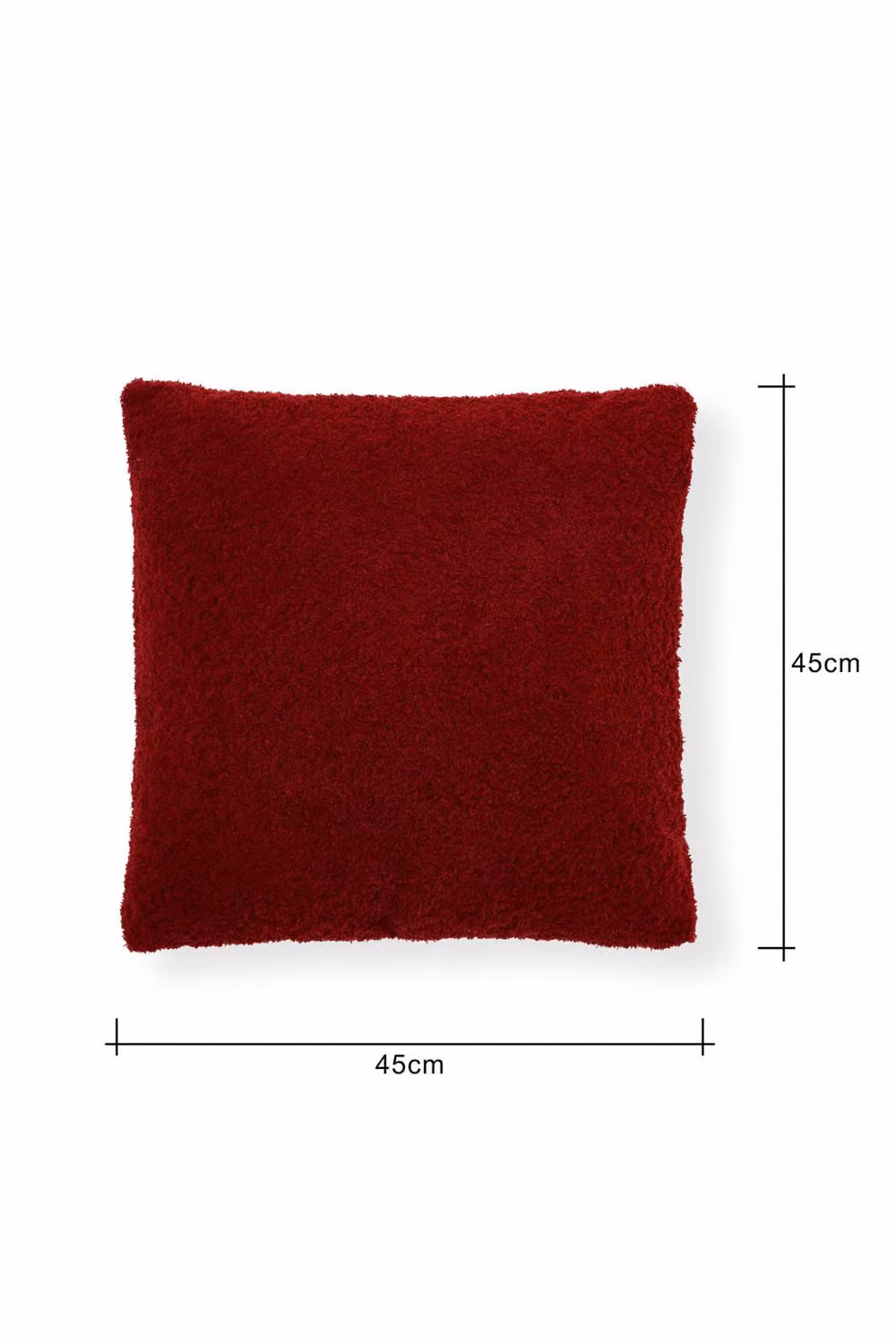 BHS Teddy Bear Fleece Cushion in Red and Orange, 45 x 45 cm – 3