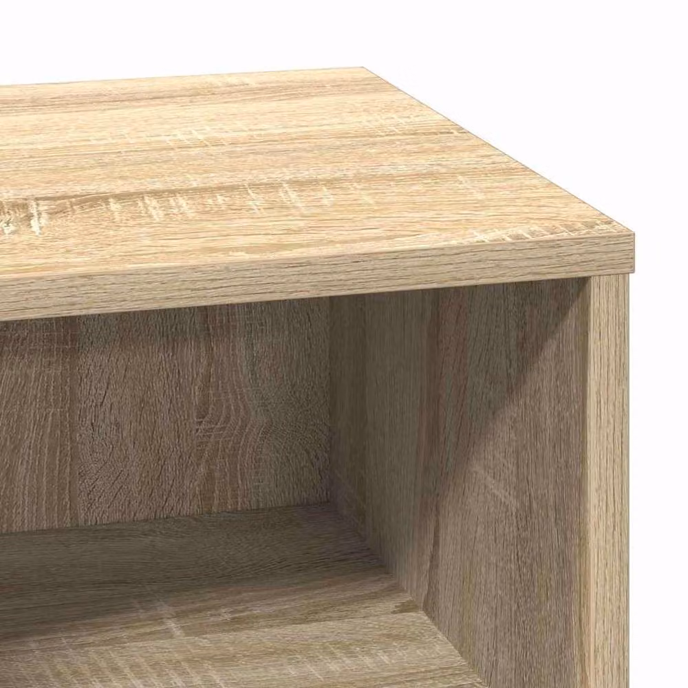 Berkfield Home Modern Bedside Cabinet with Integrated LED in Sonoma Oak, Tan, W: 50 cm, D: 34 cm, H: 50 cm – 3