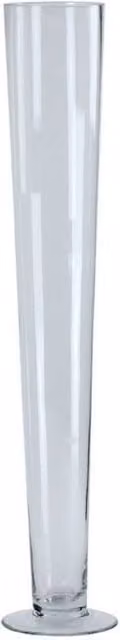 KDMD Clear Glass Conic Vase, Height: 68 cm