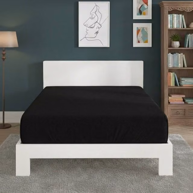 Snug City King Size Polycotton Extra Deep Fitted Sheet in Black, Depth: 40 cm – 1