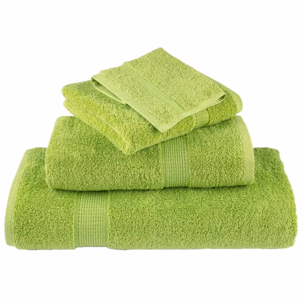 Berkfield Home SOLUND Premium Cotton Terry Shower Towels, 4 Pack, Apple Green, W: 70 cm, L: 140 cm, 600 gsm – 2
