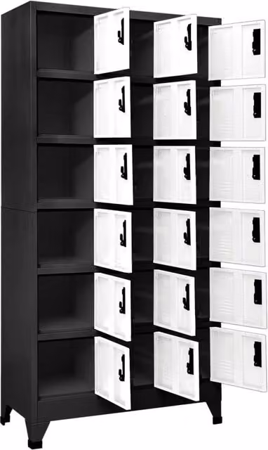 Berkfield Home Metal Locker Cabinet in Anthracite and White, W/D/H: 90 x 40 x 180 cm – 1