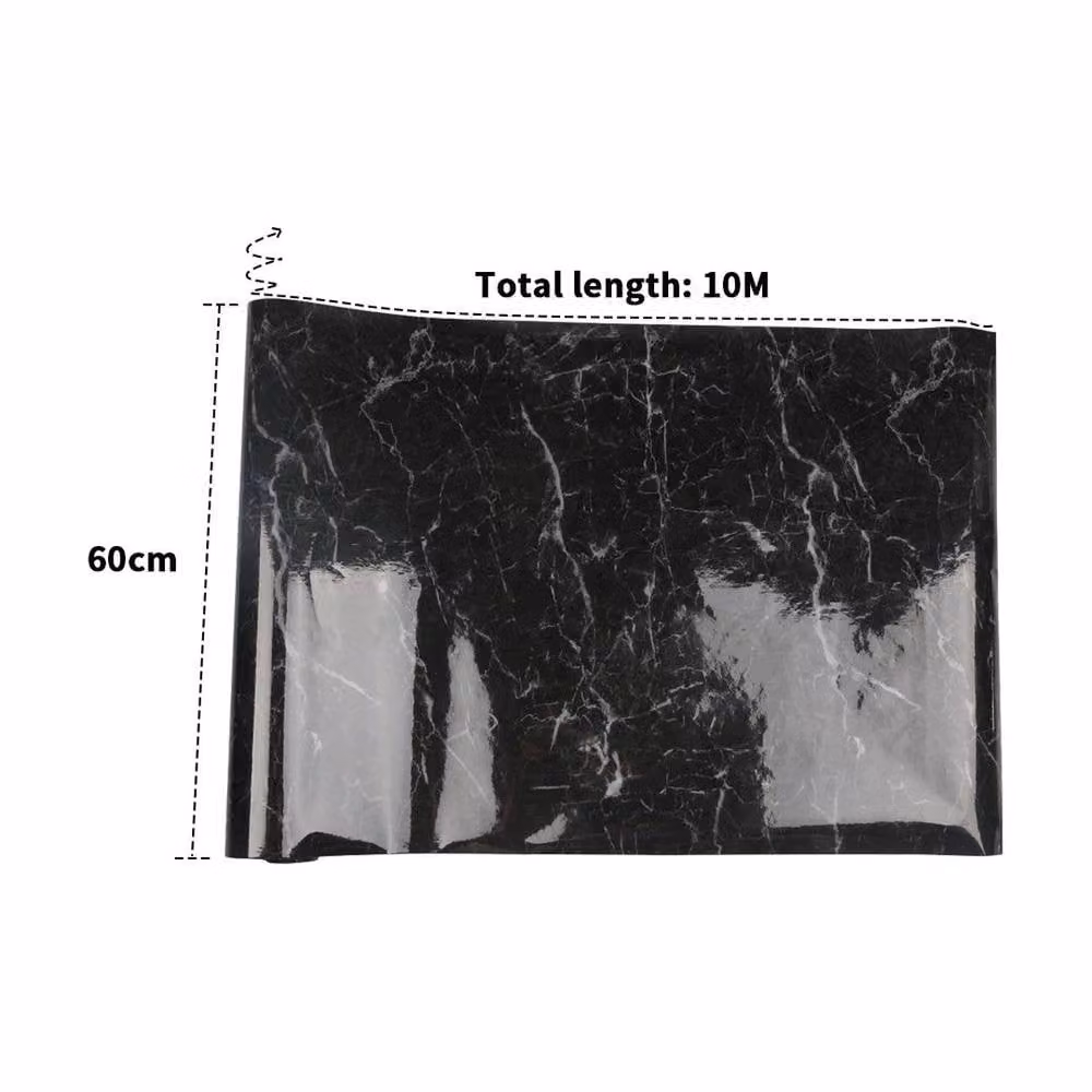 Kelvenix Flame Black Self-Adhesive Marble Wall Sticker Tiles, 0.6 m2 – 2