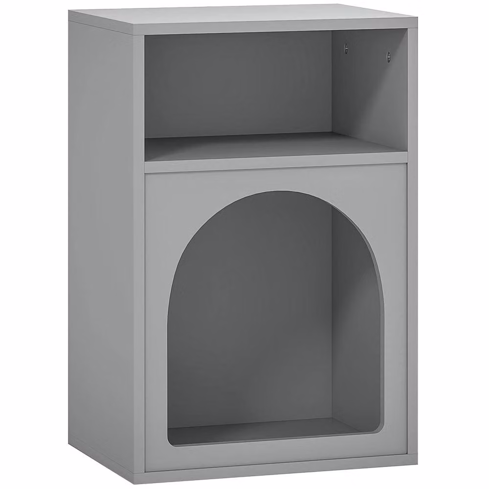 Wyld Haus Sarayo Faco Grey Bedside Table with 2 Open Compartments, W/D/H: 40 x 30 x 60 cm – 2
