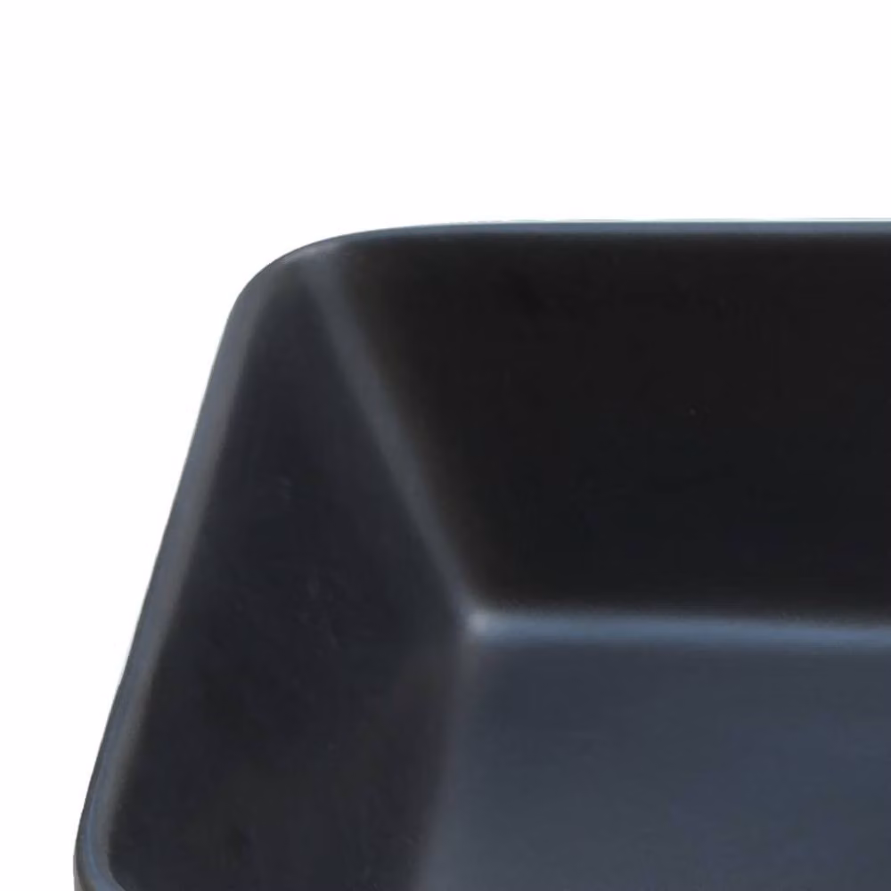 Berkfield Home Rectangular Ceramic Countertop Basin in Black and Brown, W: 46 cm, D: 35.5 cm, H: 13 cm – 5