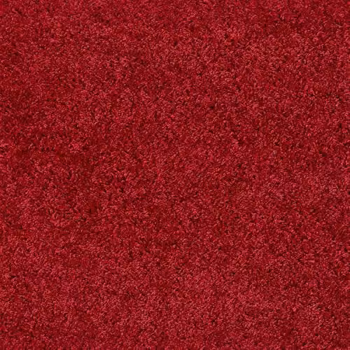 My Mat Red Round Non-Slip Washable Shaggy Pile Rug, Diameter: 100 cm – 2