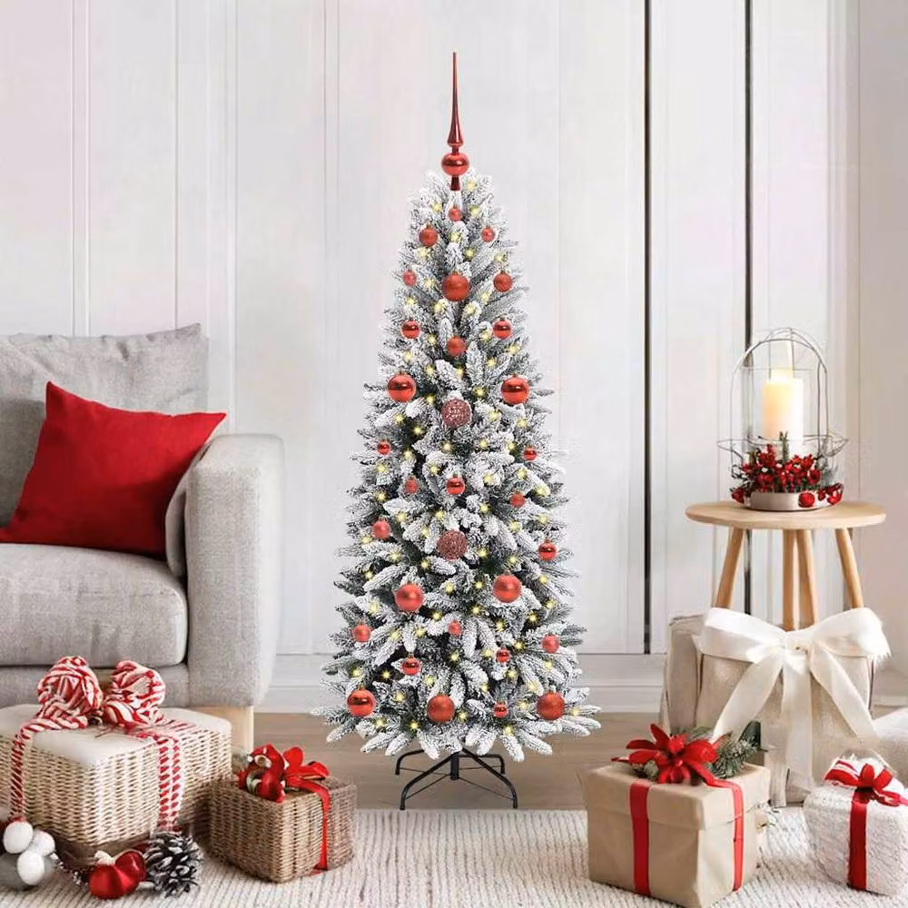 Berkfield Home Green Artificial Christmas Tree with 150 White LEDs, W/D/H: 53 x 53 x 120 cm – 2