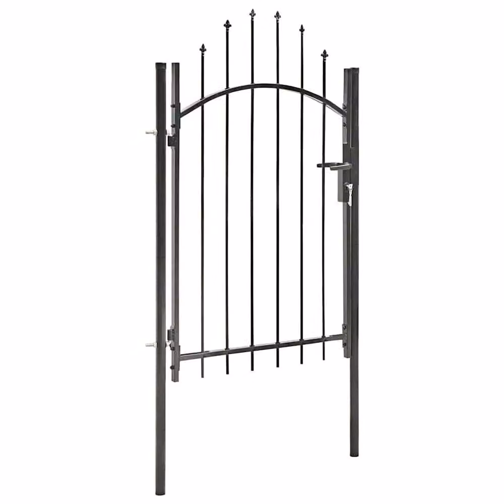 Berkfield Home Elegant Steel Garden Swing Gate, Black, W: 200 cm, H: 100 cm – 2