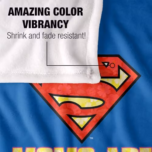 Warner Bros. Superman Mothers Day Moms Are The Real Superheroes Super Soft Silky Touch Fleece Throw Blanket, Multicolour, W/D/H: 91 x 147 cm – 3
