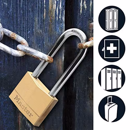 Master Lock Solid Brass Padlock in Gold, W/D/H: 8.9 x 4 x 1.3 cm – 2