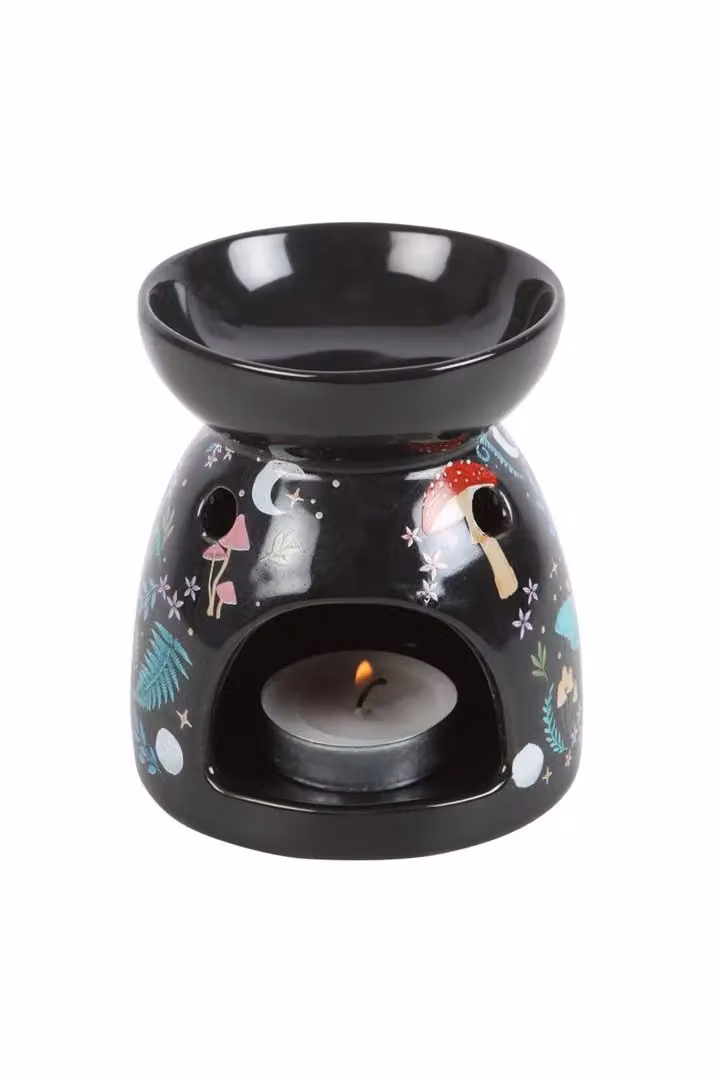 KDMD Dark Forest Print Ceramic Oil Burner in Black – 2