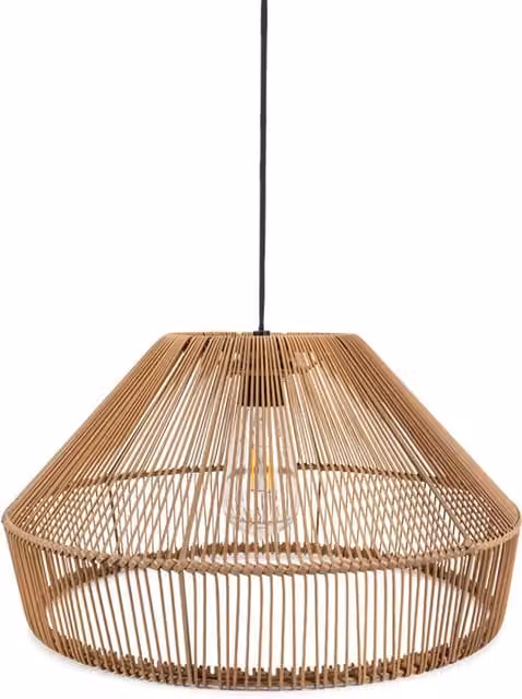 ValueLights Brown Rattan Solar Garden Lantern with Hook and Post