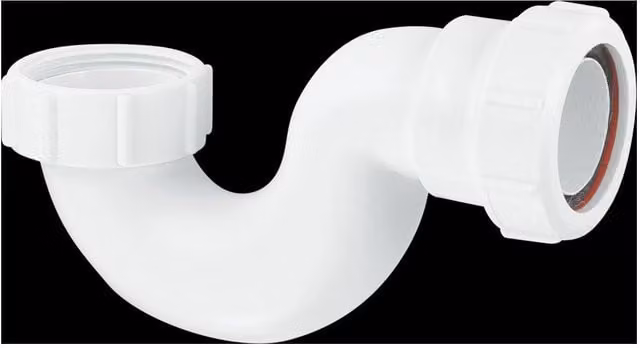 McAlpine Q10 Space Saving 1.5 inch 19mm Multifit Outlet Bath Trap in White – 1